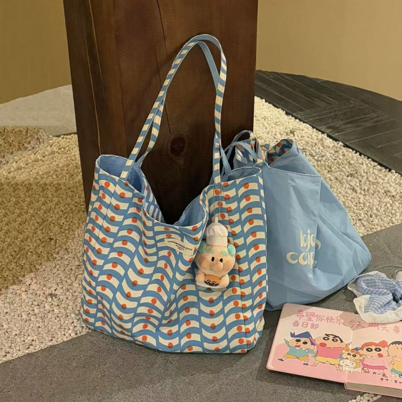 Tote Bag Women's New Large Capacity Double-Sided Versatile Canvas Bag Student Shoulder Korean Casual