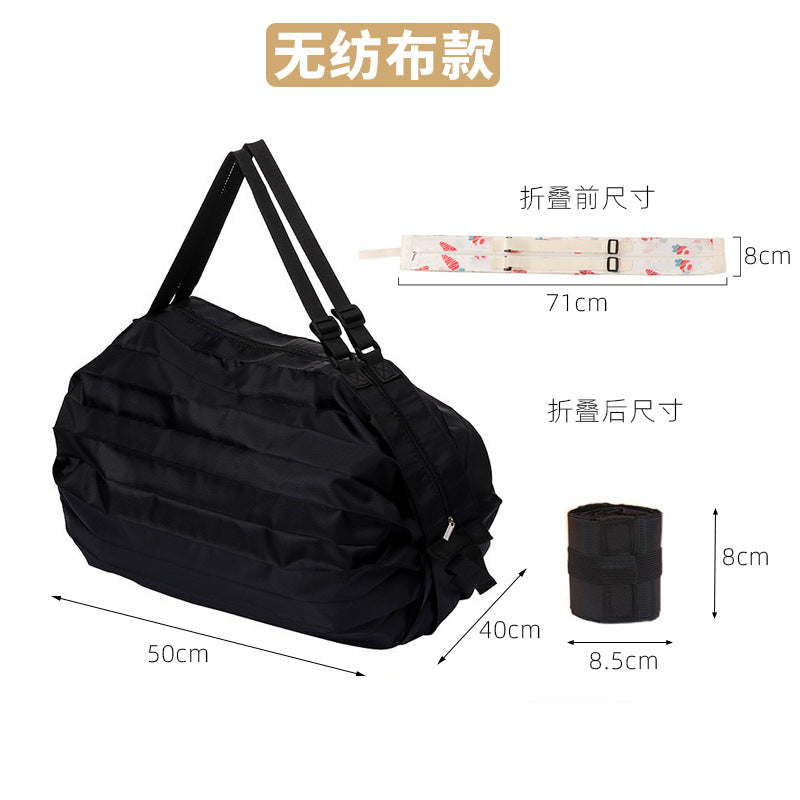Foldable Large Capacity Shopping Bag One Shoulder Portable Environmental Protection Travel Thick Fashion Shopping Bag