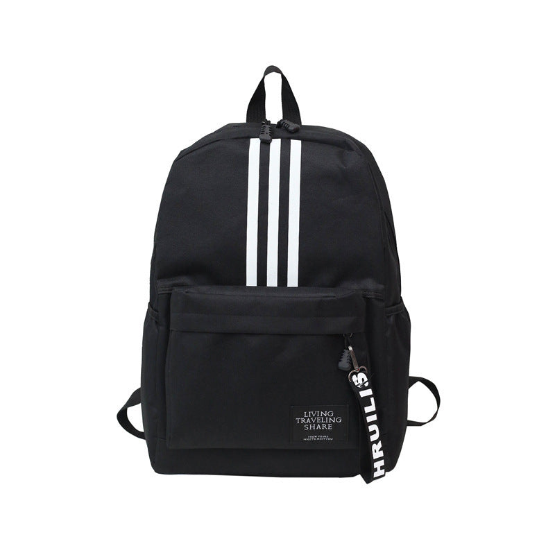 Women's Schoolbag Urban Simple Striped Backpack Student Schoolbag Waterproof and Hard-Wearing Large Capacity Unisex Campus Backpack
