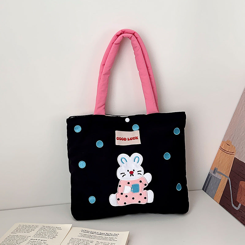 Fashion Shoulder Bag Female Commuter Travel Large Capacity Totes Student Embroidery Tote Bag