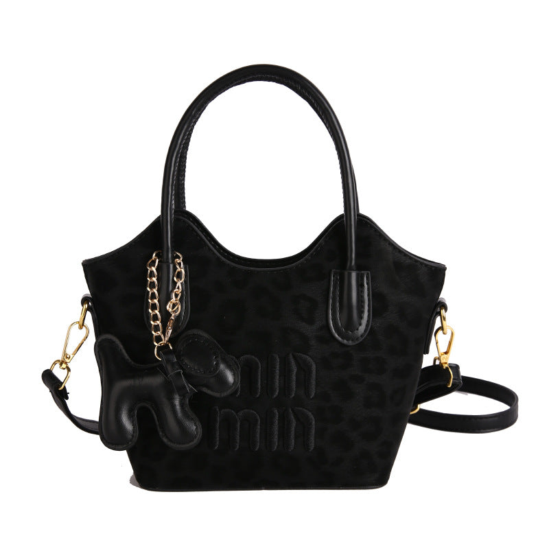 Western Style Messenger Bag Women's High-Grade Fashionable Letter Leopard Print Hand Bag Large Capacity Trendy One-Shoulder Bag