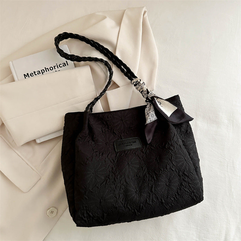 Women's Large Capacity Bag Spring and Summer New All-Match Commute Shoulder Bag College Student Class Tote Bag