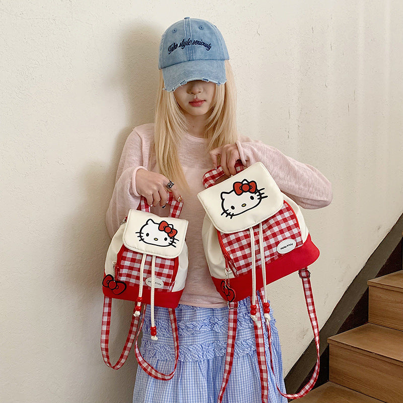 Japanese Style Small Bookbag Mini Cute Kitty Cat Backpack New Sweet Cool Girl Cartoon Crossbody Bag