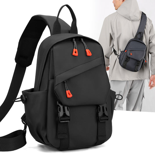 Sports Chest Bag Men's Trendy Wild Casual Shoulder Chest Bag Nylon Cloth Large Capacity Crossbody Backpack