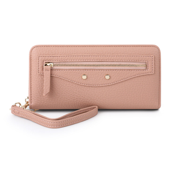 Stylish Zippered Long Wallet for Women withÀó֦ Texture and Coin Pocket, Fashionable Everyday Accessory