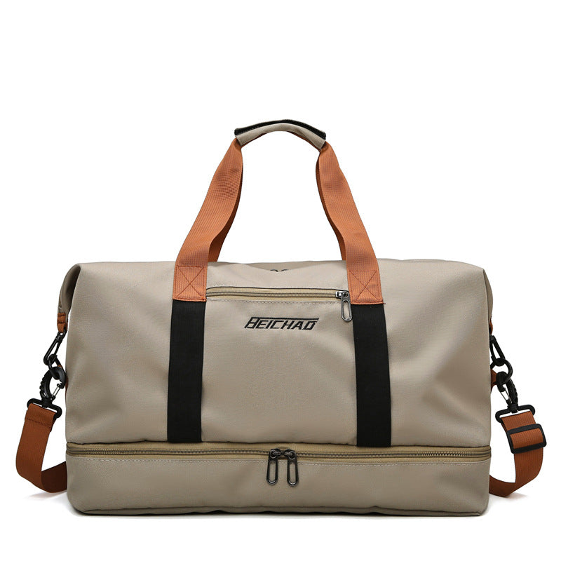 New Gym Bag Dry Wet Separation Large Capacity Independent Shoe Warehouse Business Trip Gym Bag Coverable Handle Travel Bag