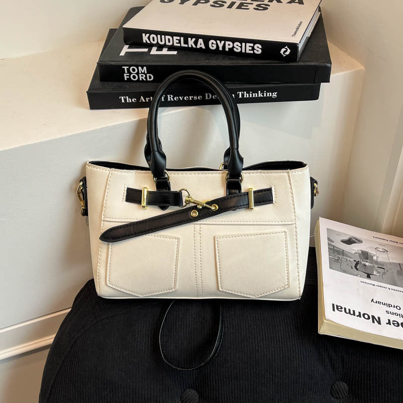 Women's Patchwork Denim New Simple Casual Korean Style Large Capacity Shoulder Portable Crossbody Small Square Bag