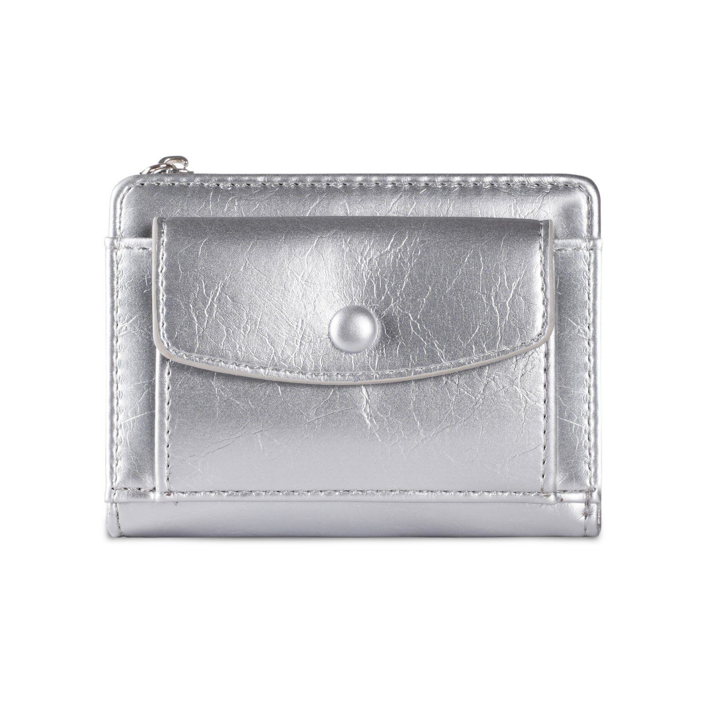 Retro Oil Wax Skin Red Short Wallet Female Multi-Card-Slot Card Holder Student Zipper Multifunctional Wallet