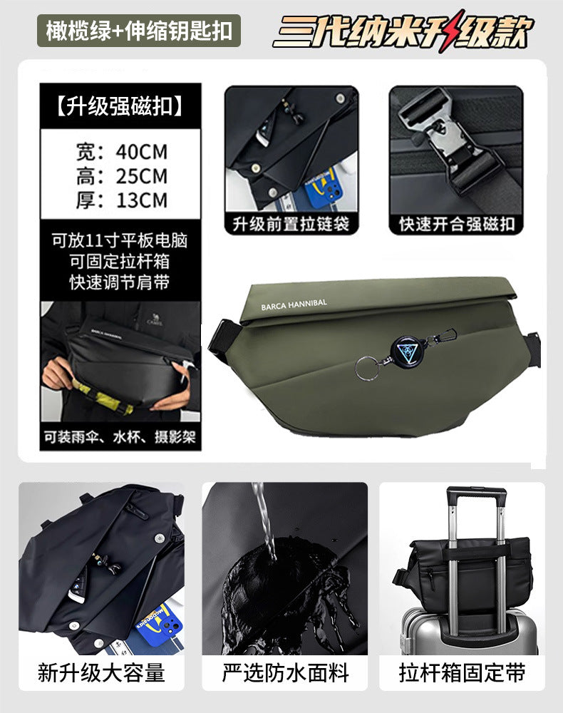 Men's Messenger Bag Commuter Bag Chest Bag Men's Messenger Bag Cycling Bag Motorcycle Backpack Sports Boys Shoulder Bag Fashion