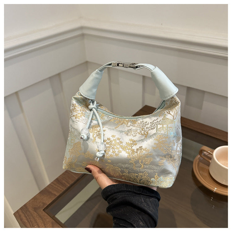 Women's Cross-Body Bag New Chinese Hand Bag New National Style Printed Crossbody Bag Mobile Phone Bag Inner Bag Everyday Joker