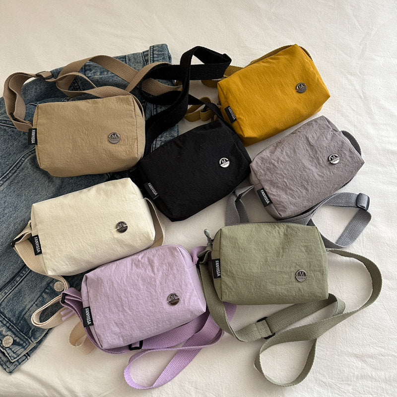 Minimalist Nylon Crossbody Bag for Women - Lightweight Daily Commute Shoulder Bag with Simple Design and Practical Open Top