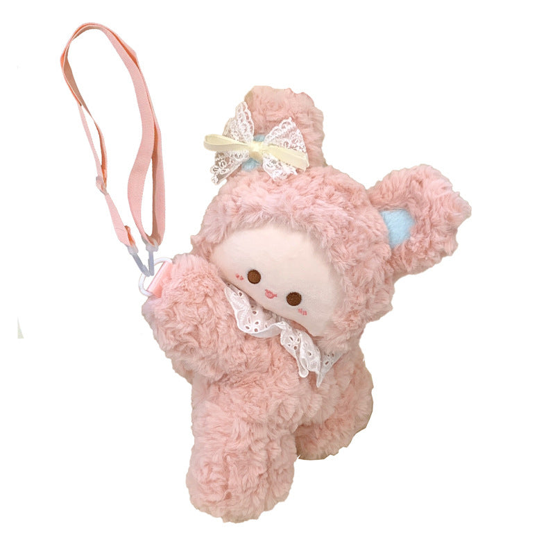 Cute Plush Rabbit Backpack for Girls, Soft Fluffy Anime Style Crossbody Bag with Adorable Cartoon Design, Perfect Daily Companion