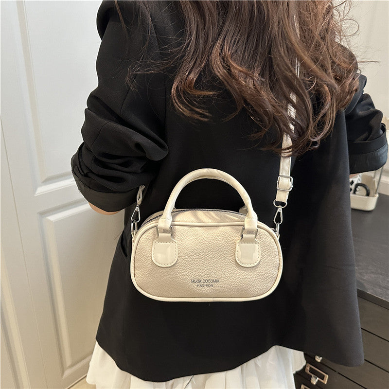 Chic Retro Mini Crossbody Bag for Women 2025 Summer Trendy PU Handbag with Zipper Closure and Soft Texture
