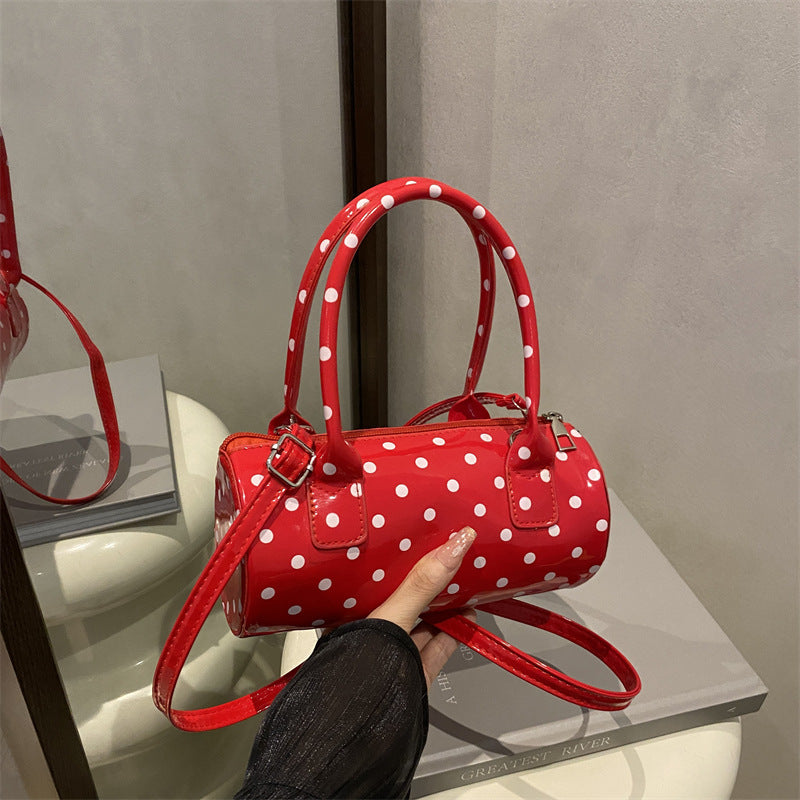 Polka Dot Bag Women's New French Retro Underarm Exquisite Portable round Bag