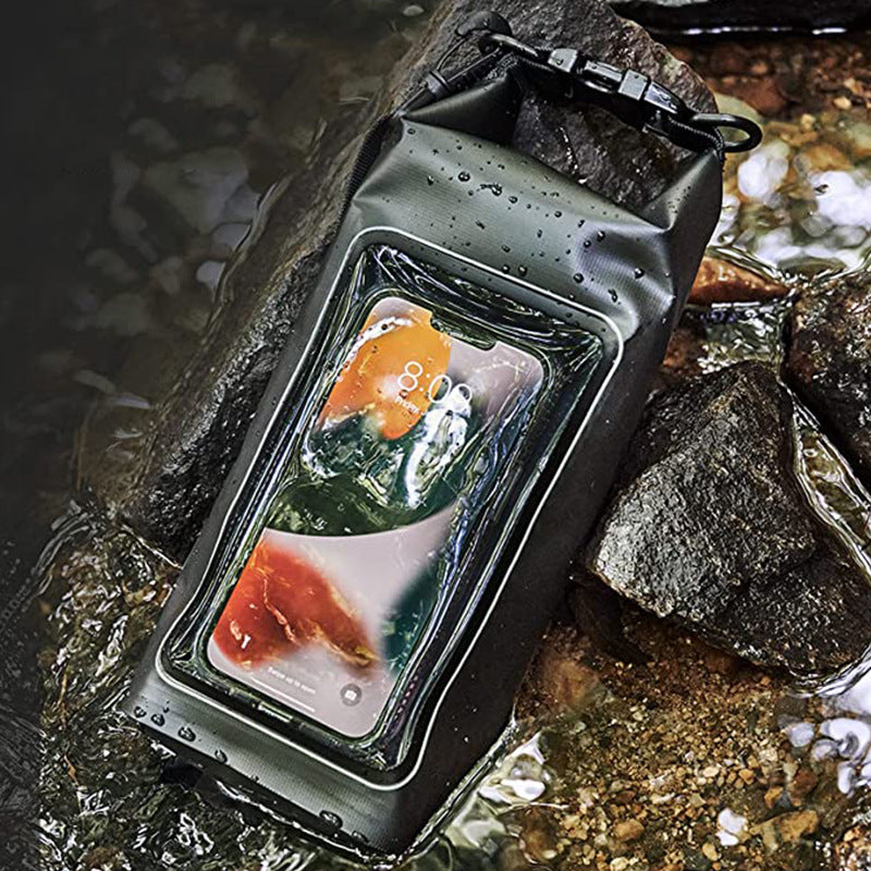 2L Waterproof Crossbody Bag with Touchscreen Phone Pocket for Outdoor Swimming and Hiking