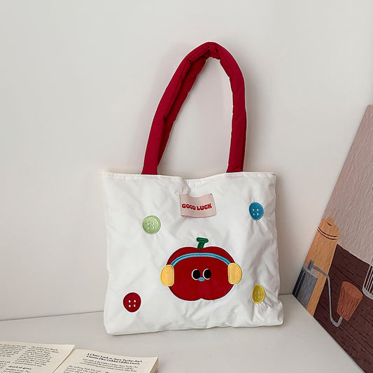 Fashion Shoulder Bag Female Commuter Travel Large Capacity Totes Student Embroidery Tote Bag