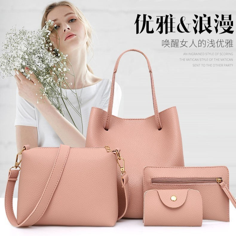 Stylish Four-Piece Bag Set for Women, Minimalist Design with Magnetic Closure, Perfect for Daily Use