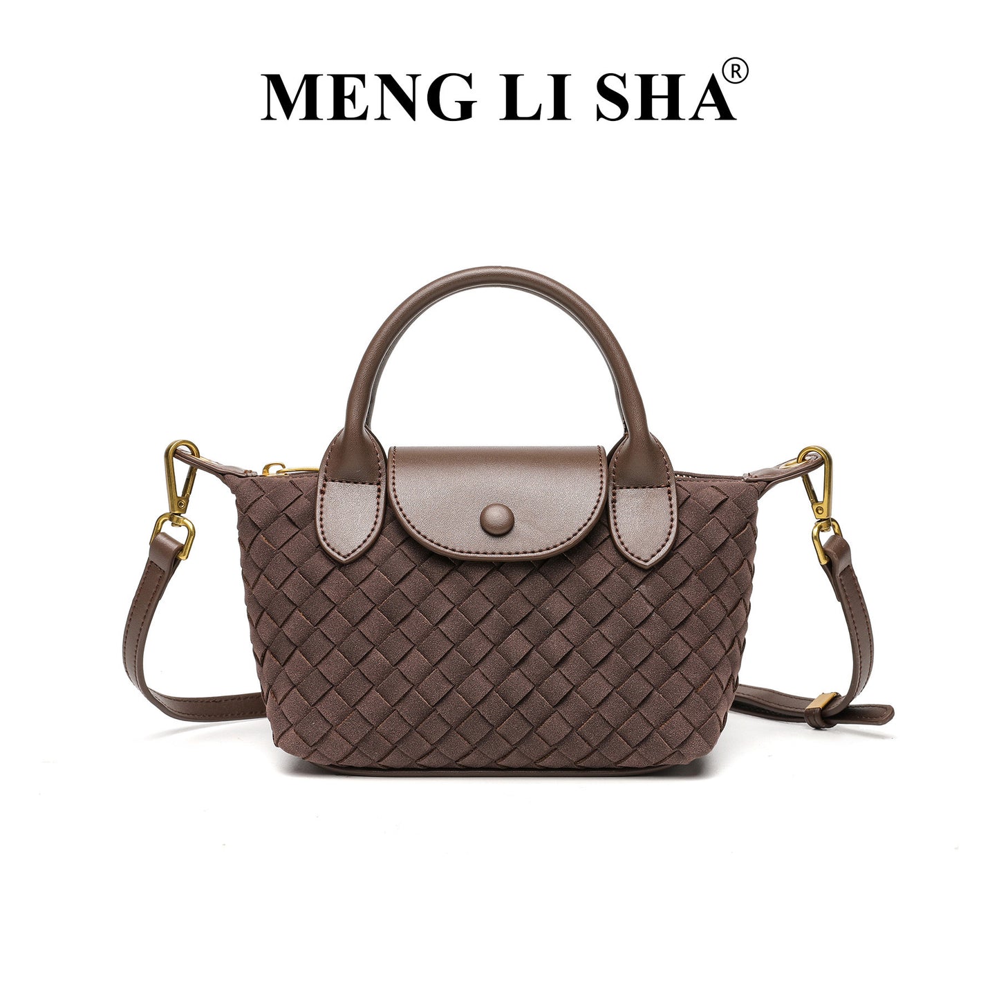 Woven Bag Women's Fashion Longchamps Bag Trendy One-Shoulder Crossbody Dumpling Bag Commuter's All-Matching Portable Small Square Bag
