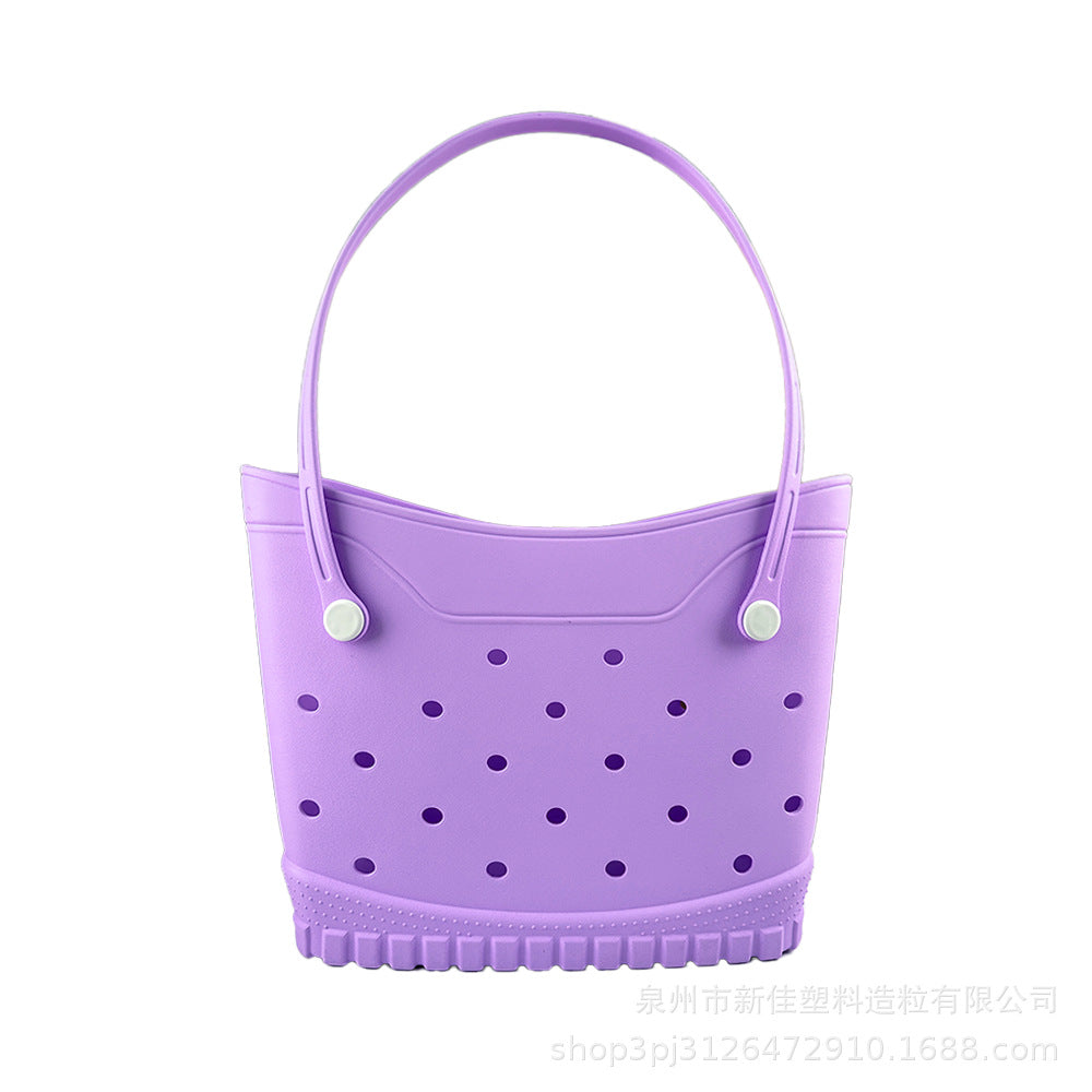 Stylish EVA Beach Tote Bag with Hollow Design, Lightweight and Spacious for Daily Use