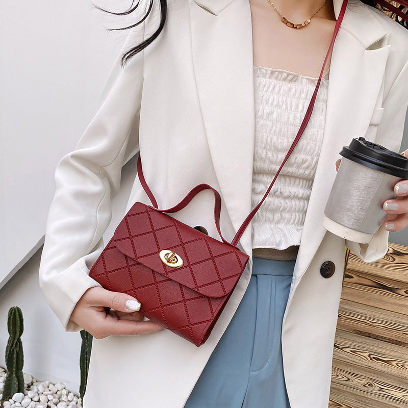 Chic Quilted Mini Crossbody Bag with Gold Clasp for Everyday Fashion