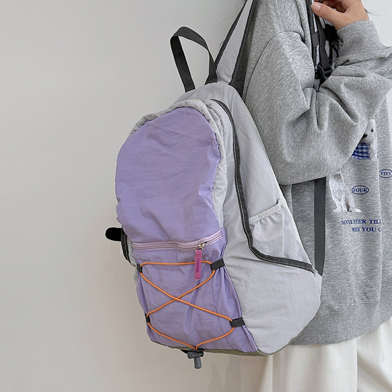Japanese Small Bookbag Women's New Cute Drawstring Mini Casual Bag Travel Lightweight Backpack