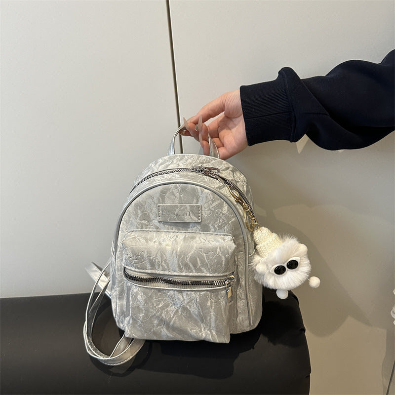 Stylish Lightweight Backpack for Women, Casual Campus Fashion with Arc Shoulder Straps and Trendy Design