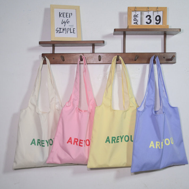 2025 New Large Capacity Tote Bag for Women with Letter Print, Casual Shoulder Bag with Phone Pocket, Soft Canvas Design