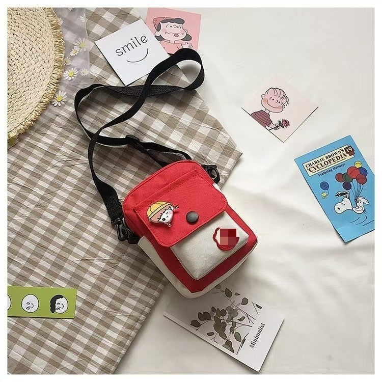 Bag Women's Fashion New Cute Canvas Bag Student Korean Style Japanese Style Nylon Messenger Bag