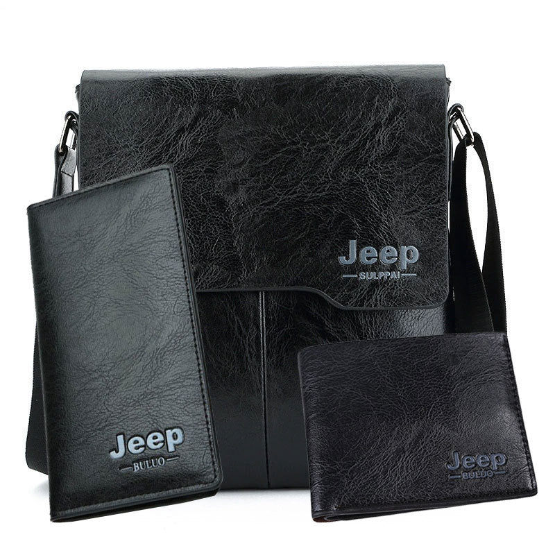 Retro Men's Crossbody Bag with Jeep Logo, Stylish Urban Travel Shoulder Bag for Daily Use