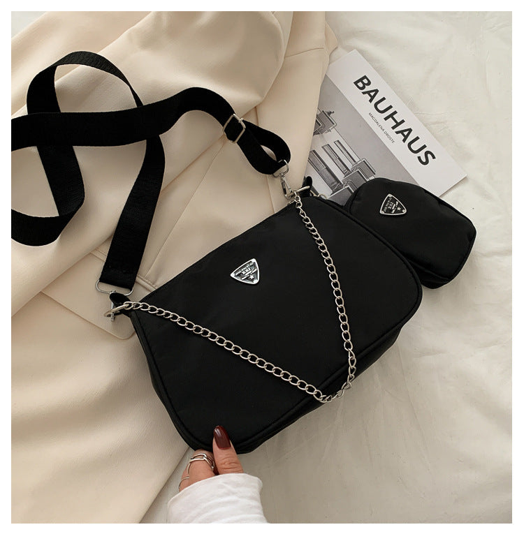 New Simple Small Crossbody Bag Women's Underarm Bag Solid Color Two-Piece Shoulder Bag Casual Bag Crossbody Women's Bag Mother and Child Bag