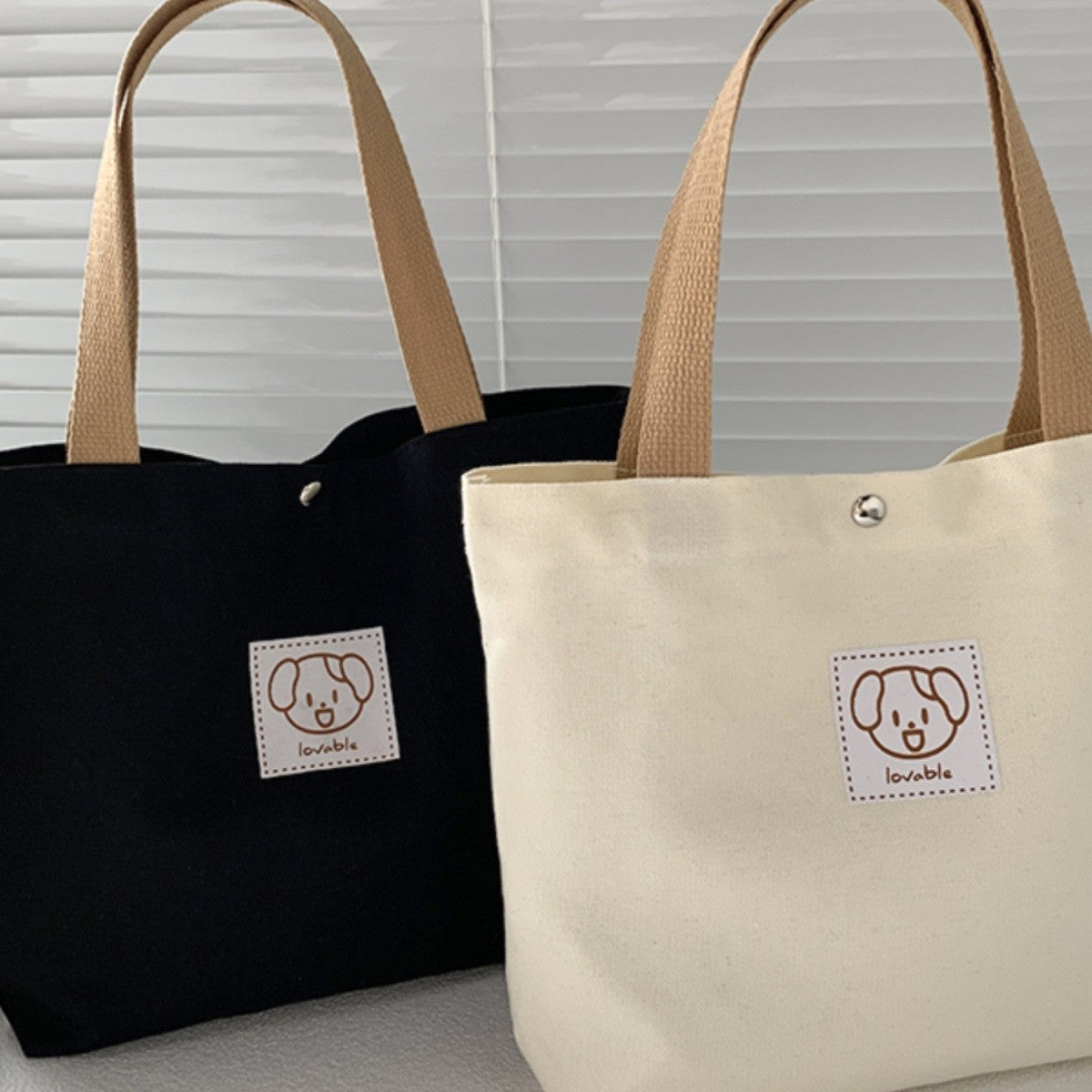 Cute Cartoon Canvas Tote Bag for Daily Use, School, Lunch, and Gift Packaging - Stylish and Practical Handheld Bag