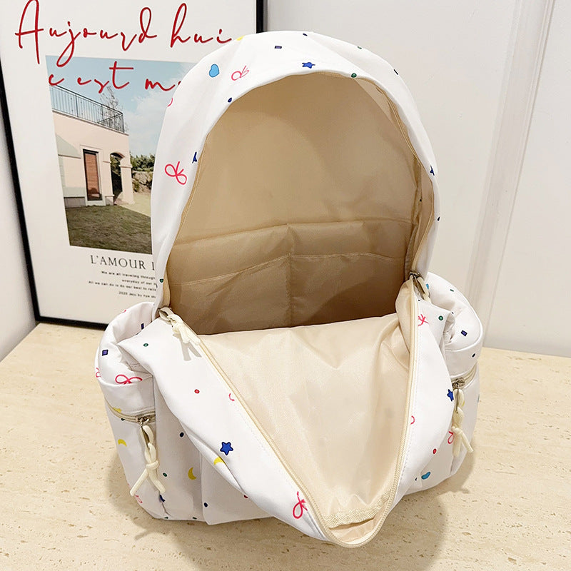 Cute Japanese Style Backpack for Students with Bow Pattern, Large Capacity and Breathable Design