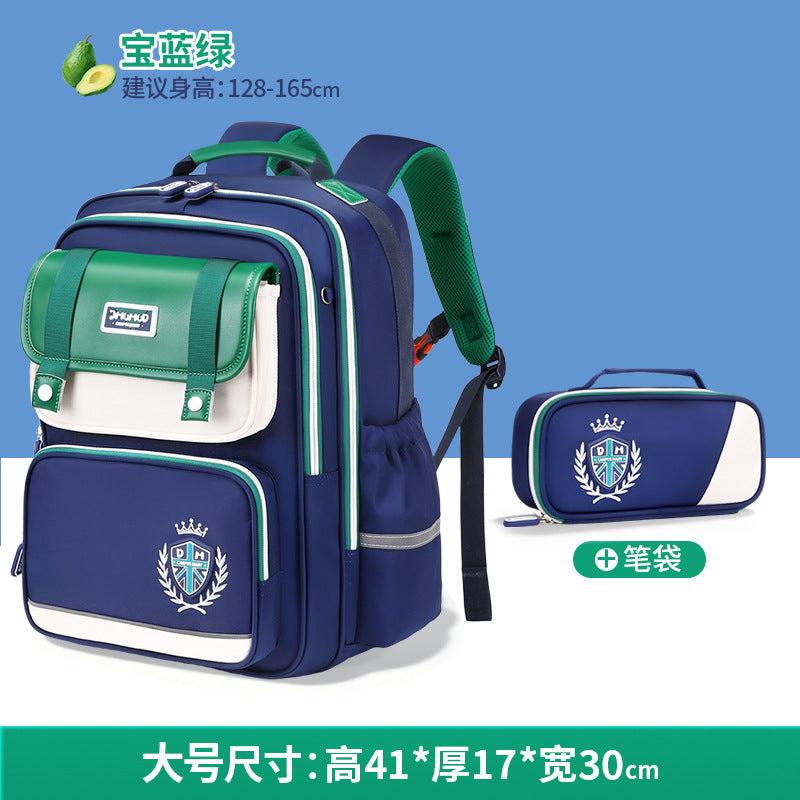 2026 New Kids Backpack for Grades 1-6, Lightweight & Ergonomic Design with Large Capacity, Breathable and Waterproof Oxford Fabric, British Style School Bag with Pencil Case and Study Bag Set