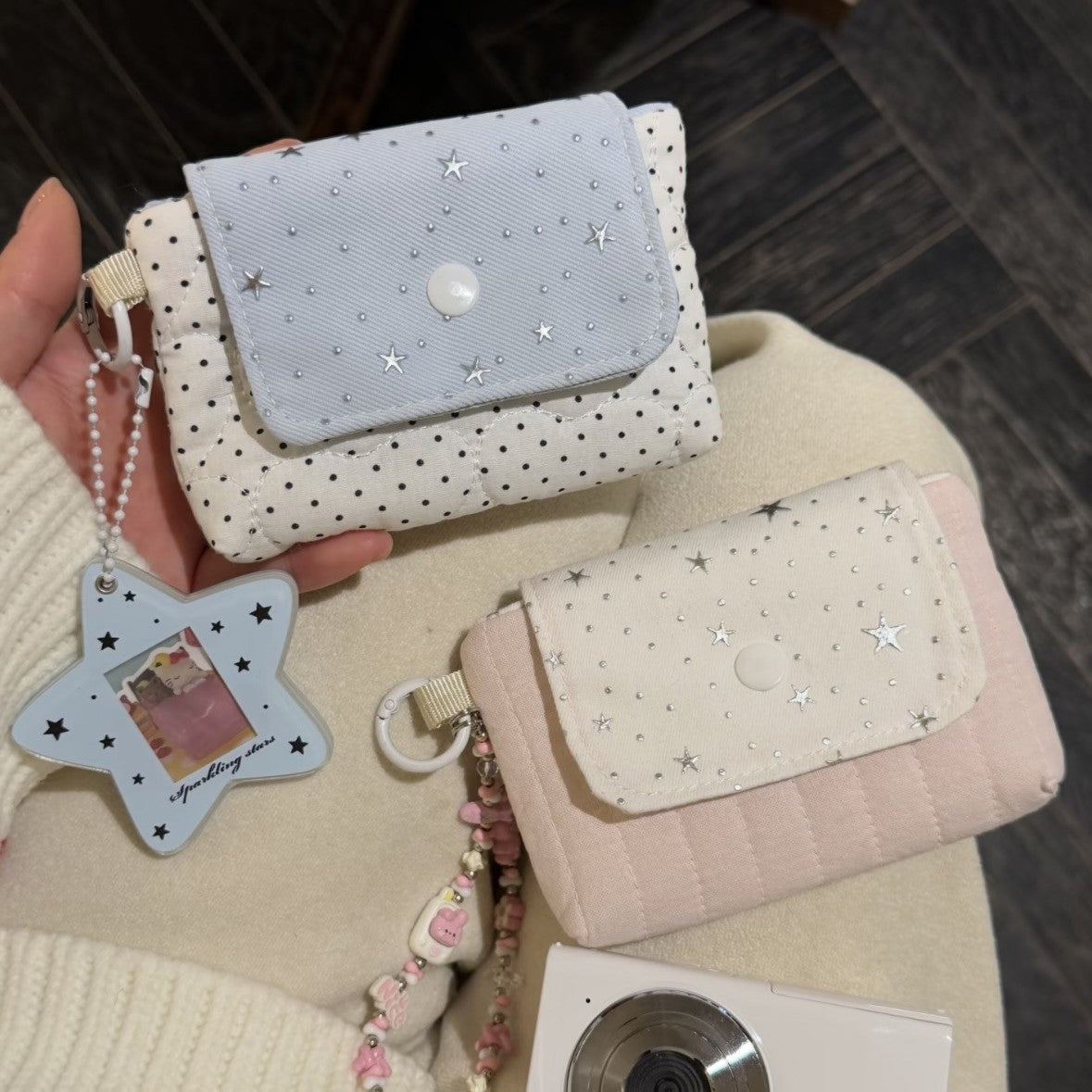 Cute Kawaii Bear Pattern Multi-Functional Coin Purse with Zipper for Makeup, Cards, and Essentials - Perfect for Travel and Daily Use
