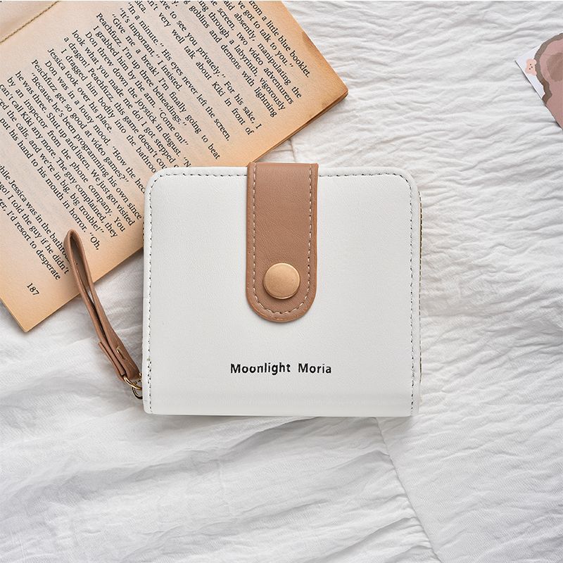 Simple Cute Kitten Japanese Style Women's Buckle Coin Pocket Portable Belt Women's Multi-Functional Short Wallet Wallet Card Holder