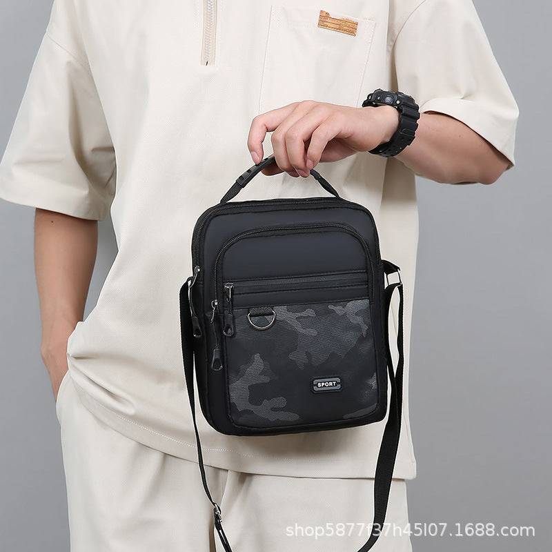 New Multifunctional Men's Bag Korean Style Minimalism Outdoor One Shoulder Messenger Bag Trendy Men's Large Capacity Shoulder Bag