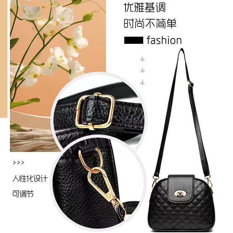 Elegant Diamond-patterned Mini Shoulder Bag Women's Fashionable Crossbody Bag with Adjustable Shoulder Strap Everyday Joker Trendy Style