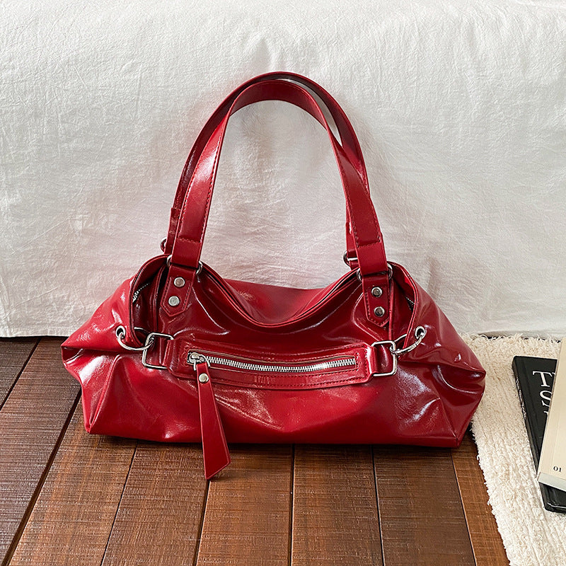 New Simple Pu Tote Bag Hot Girl Trendy Versatile Design Everyday Joker Commuter Bag