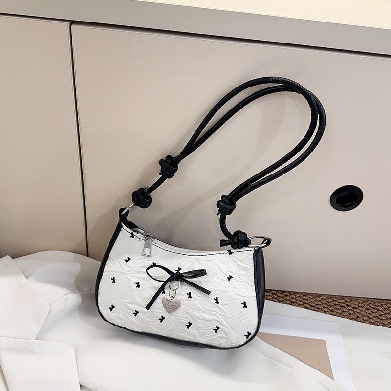 Sweet Cool Hot Girl Style Bow Selenodont Bag Summer New Street Fashion Niche Shoulder Crossbody Underarm Bag
