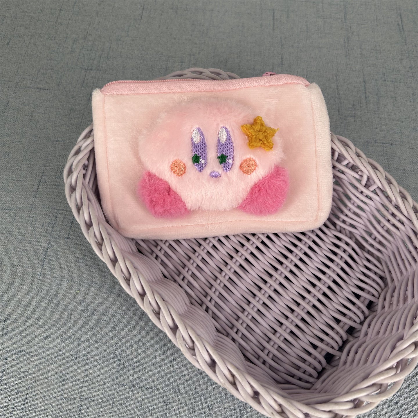 Women's Wallet Cartoon Plush Cartoon Star Coin Purse Cute Design Storage Earphone Key Daily Carry Bag