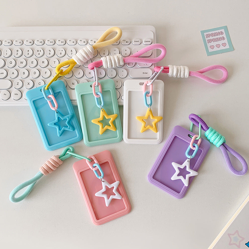 Sweet Star Pendant Card Holder Design Suitable for Card Daily Storage Fresh Girl Style Portable Card Holder