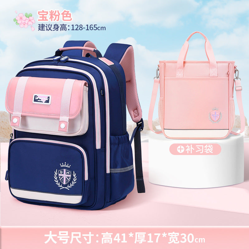 2026 New Kids Backpack for Grades 1-6, Lightweight & Ergonomic Design with Large Capacity, Breathable and Waterproof Oxford Fabric, British Style School Bag with Pencil Case and Study Bag Set