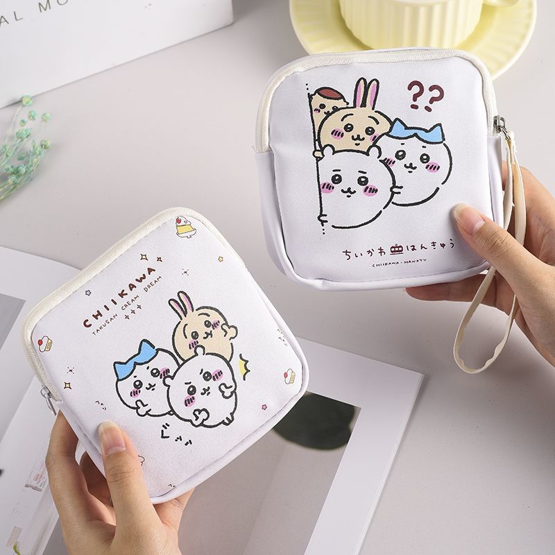 Cute Cartoon Card Wow Physiological Period Sanitary Pads Monthly Package Small Bag Student Portable Portable Sanitary Napkin Storage Bag for Women