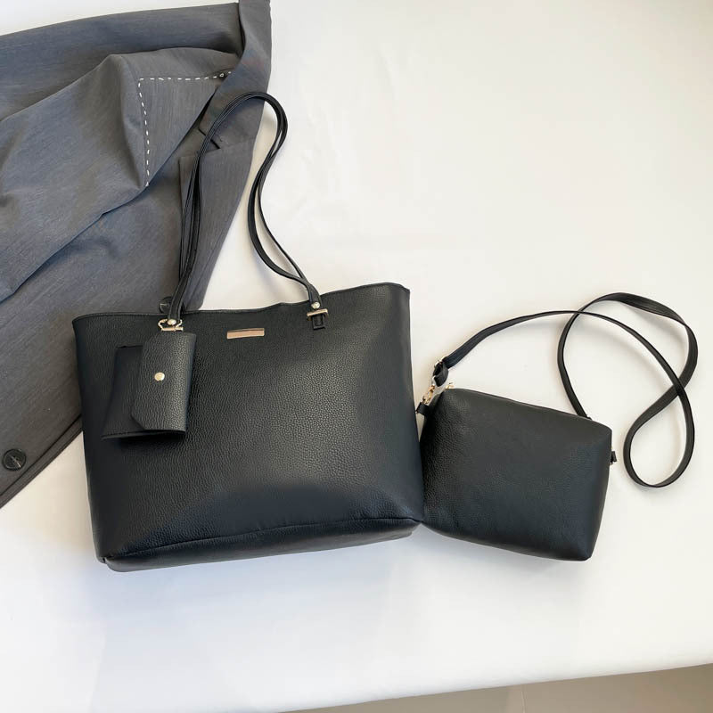 2025 Spring New Fashion Minimalist Tote Bag Set with Crossbody Purse, Soft PU Leather, Large Capacity for Daily Commute