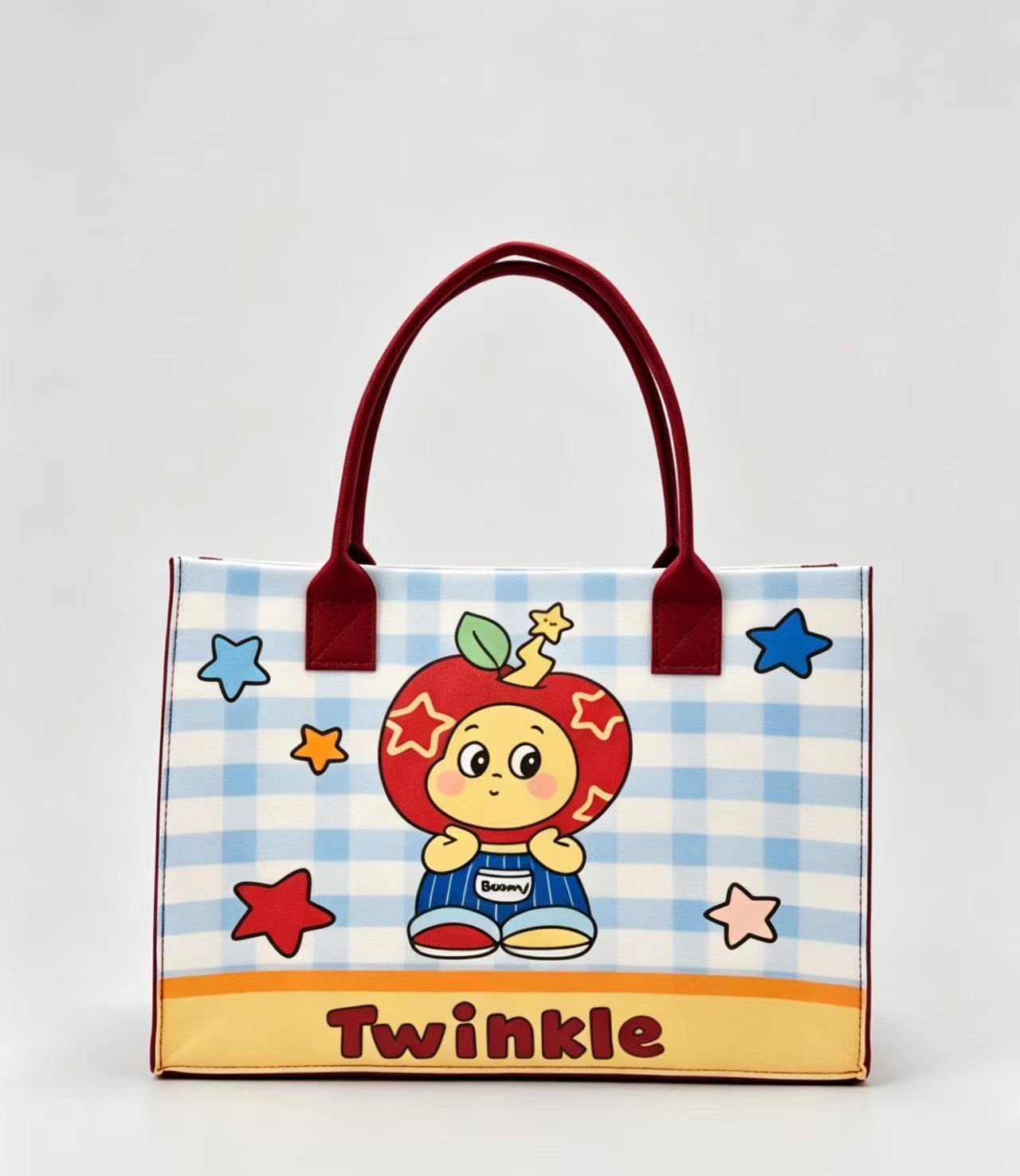 Cute Twinkle Character Tote Bag with Retro Cartoon Print, Large Capacity Daily Commute Handbag for Women