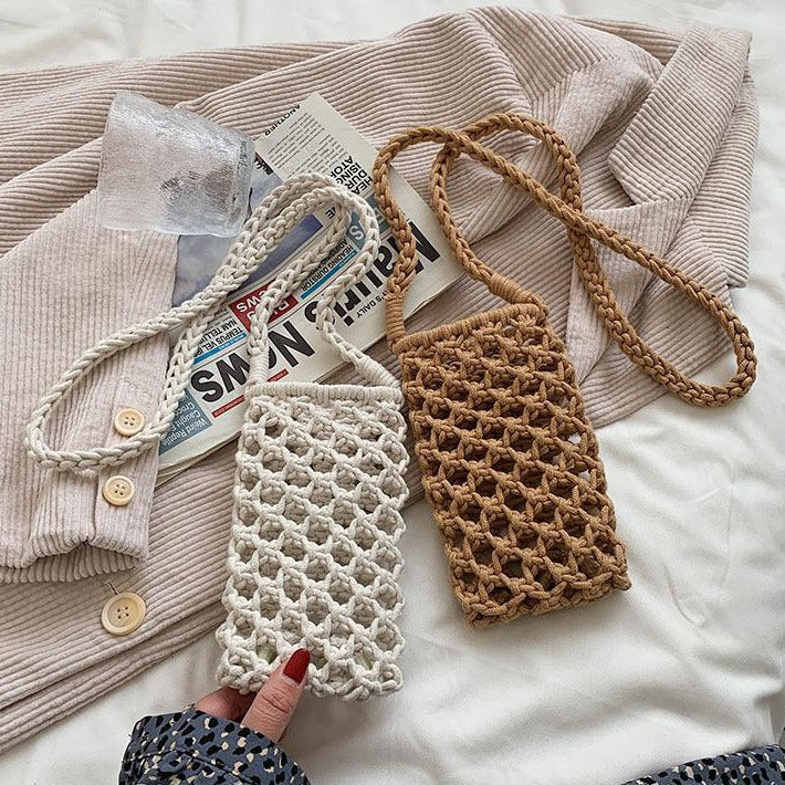 Hot Sale Fashion All-Match Popular Woven Shoulder Messenger Bag for Women Summer Cotton String Crossbody New Bag