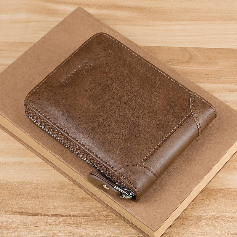 New Men's Short Chic Wallet Interlayer Coin Pocket Design Can Store High-End Business Leisure Style