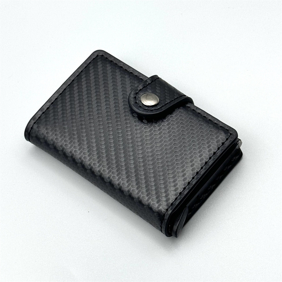 RFID Blocking Card Holder with Automatic Pop-Out Design, Large Capacity, Anti-Magnetic, Stylish Stitching & Snap Closure for Daily Use