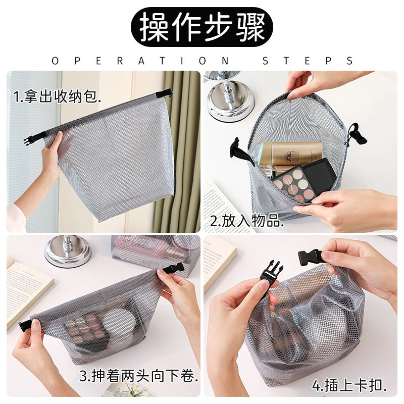 Portable Water-Proof Bag Large Capacity PVC Cosmetic Bag Foldable Storage Bag Girls Travel Packing Bag