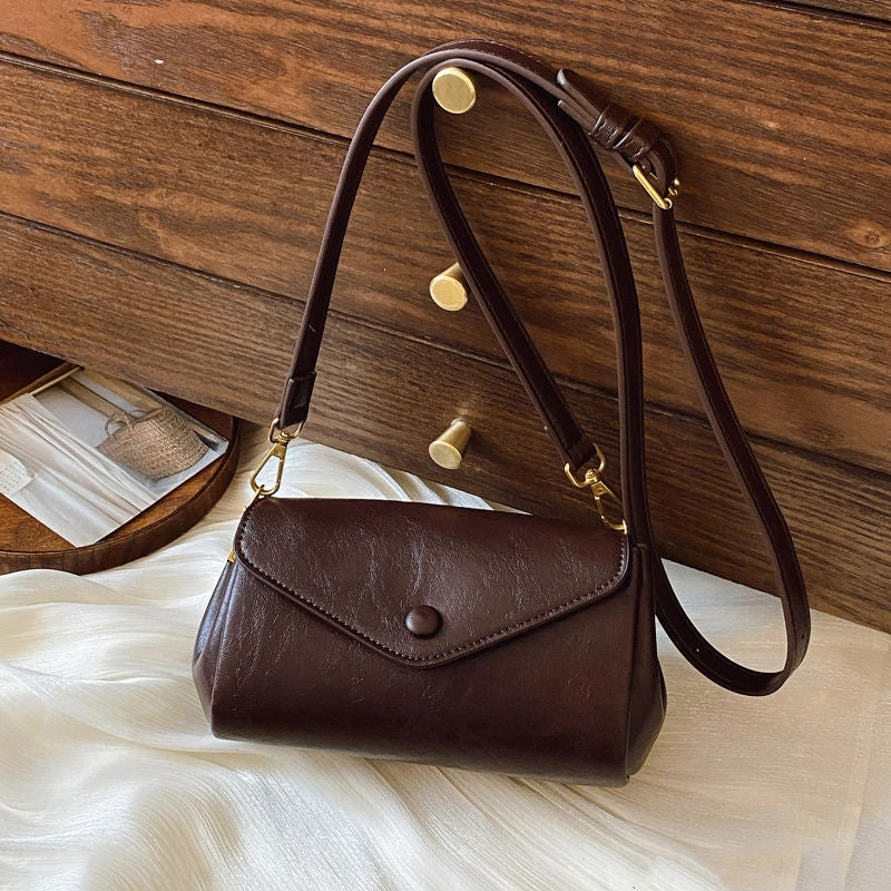 New Shoulder Bag Temperament Wild Messenger Bag Casual Simple Commute Soft Leather File Holder Bag for Women
